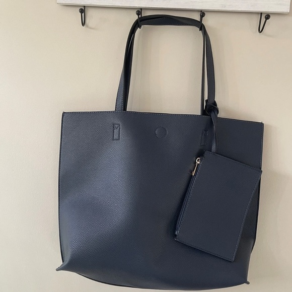 NAVY BLUE Vegan tote - Picture 2 of 12